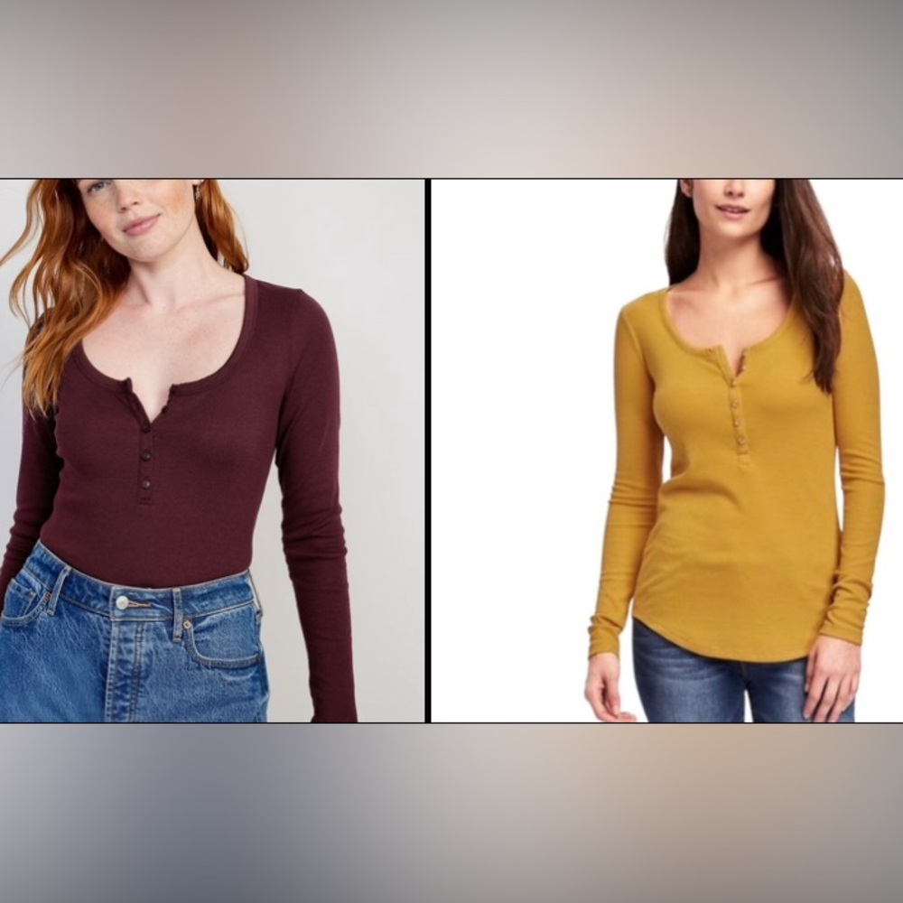 Old Navy Long Sleeve Henley Top Bundle